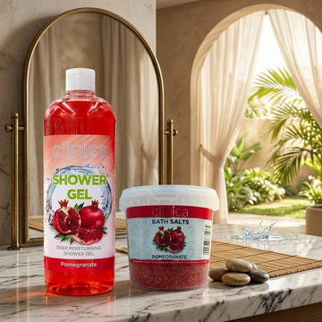 Clinica Bath Salt Pomegranate & Pomegranate Shower Gel Combo