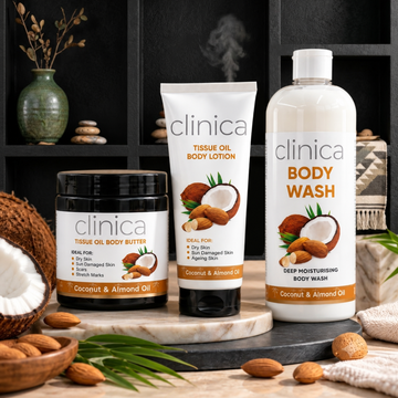 Clinica Coconut Body Butter, Body Lotion & Body Wash Combo