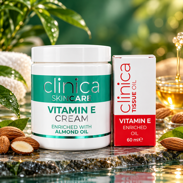 Clinica Tissue Oil 60ml & Vitamin E 500g Combo