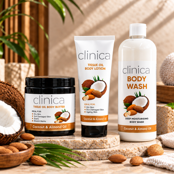Clinica Coconut Body Butter, Body Lotion & Body Wash Combo