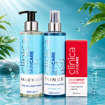Clinica Face Wash 250ml, Toner 250ml & Dark Spot Corrector Combo