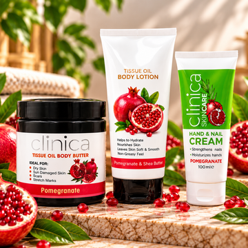 Clinica Pomegranate Body Butter, Body Lotion & Hand Cream Combo