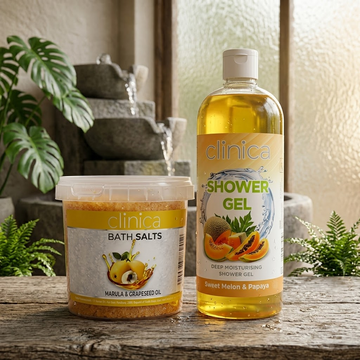 Clinica Bath Salt Marula & Papaya Shower Gel Combo