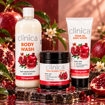 Clinica Pomegranate Body Butter, Body Lotion & Body Wash Combo